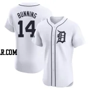 Jim Bunning Men's Detroit Tigers White Elite Home Patch Jersey