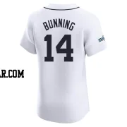 Jim Bunning Men's Detroit Tigers White Elite Home Patch Jersey