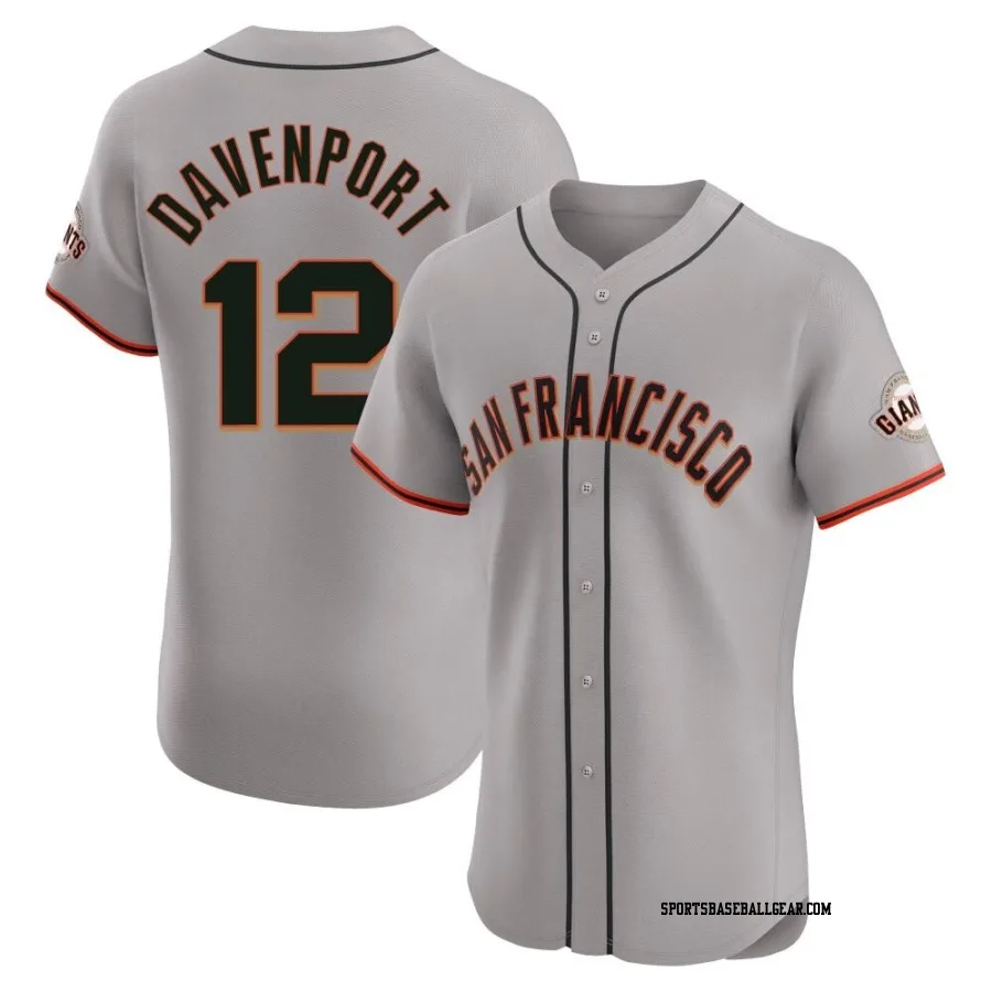 Jim Davenport Men's San Francisco Giants Gray Elite Road Jersey