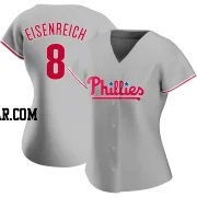 Jim Eisenreich Women's Philadelphia Phillies Gray Authentic Road Jersey