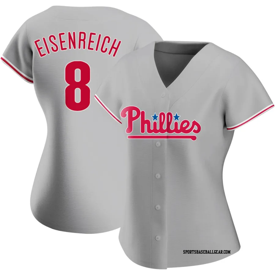 Jim Eisenreich Women's Philadelphia Phillies Gray Authentic Road Jersey