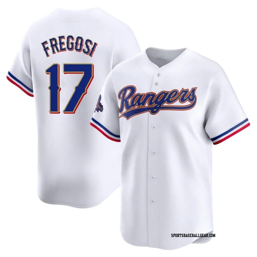 Jim Fregosi Men's Texas Rangers Gold Limited White 2024 Collection Jersey