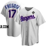 Jim Fregosi Men's Texas Rangers White Replica Home Cooperstown Collection 2023 World Series Jersey