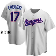 Jim Fregosi Men's Texas Rangers White Replica Home Cooperstown Collection Jersey