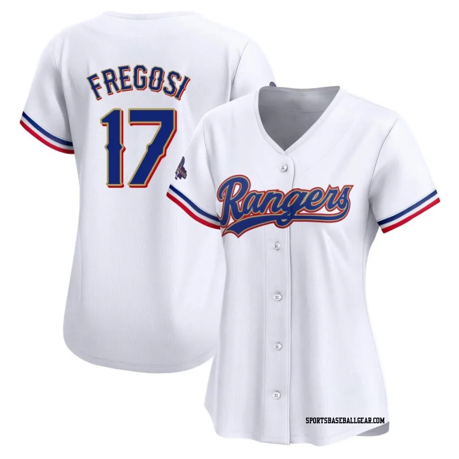 Jim Fregosi Women's Texas Rangers Gold Limited White 2024 Collection Jersey