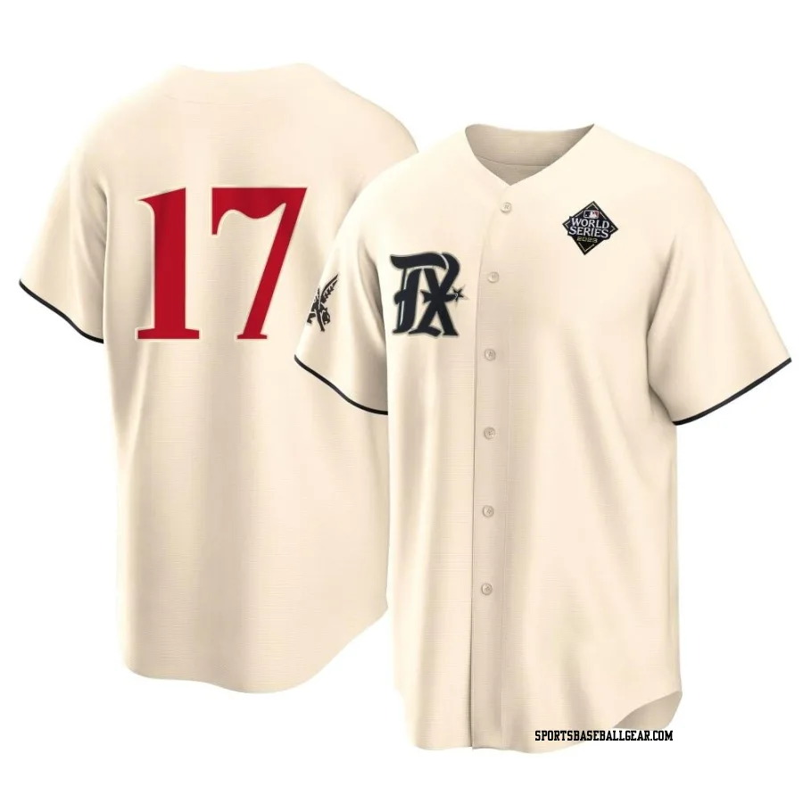 Jim Fregosi Youth Texas Rangers Cream Replica 2023 City Connect 2023 World Series Jersey