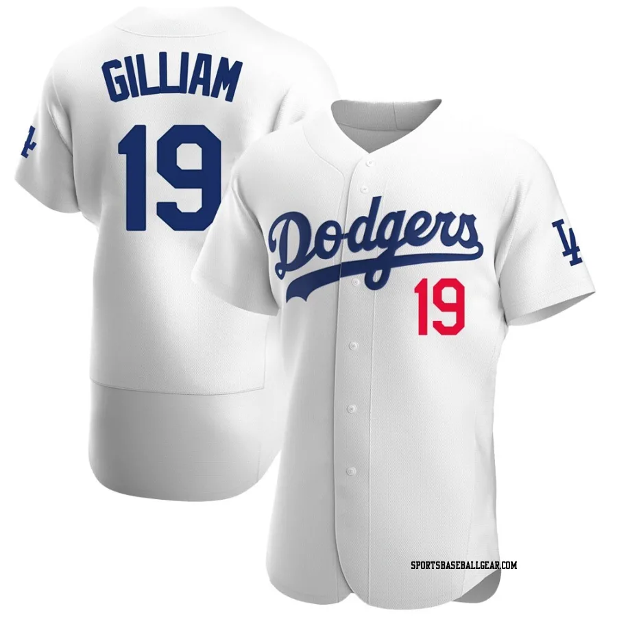 Jim Gilliam Men's Los Angeles Dodgers White Authentic Home Jersey