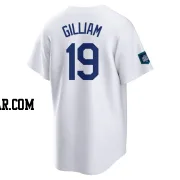 Jim Gilliam Men's Los Angeles Dodgers White Replica 2024 World Tour Seoul Series Home Jersey