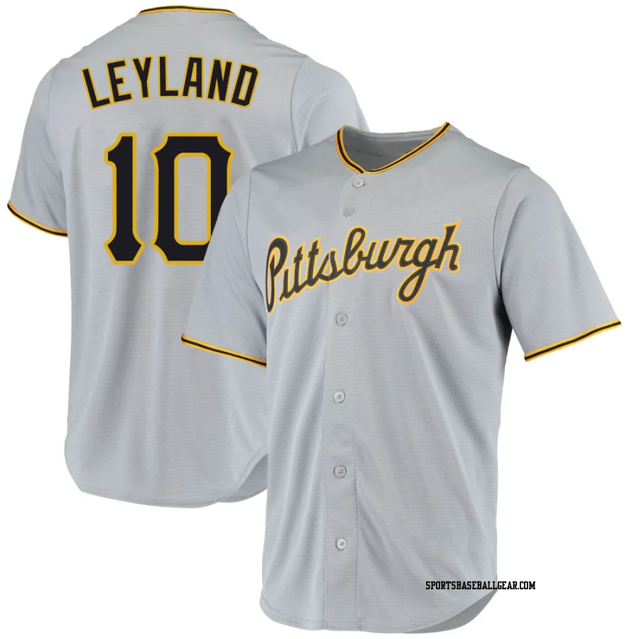 Jim Leyland Men's Pittsburgh Pirates Gray Replica Road Jersey