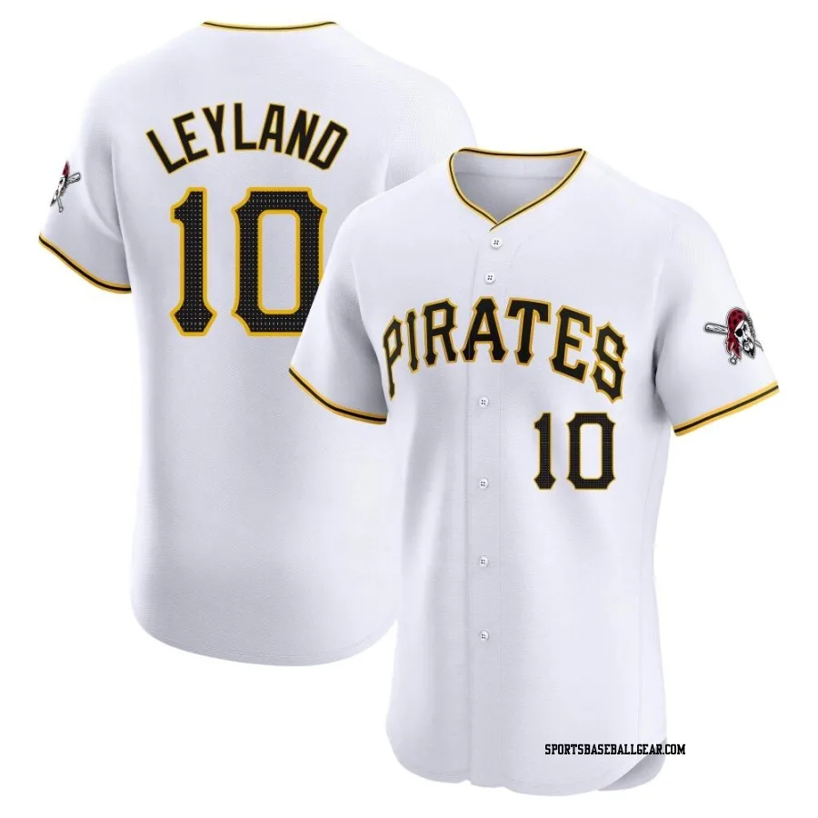 Jim Leyland Men's Pittsburgh Pirates White Elite Home Jersey