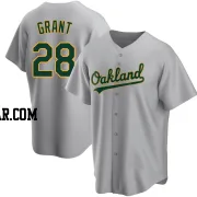 Jim Mudcat Grant Men's Oakland Athletics Gray Replica Road Jersey