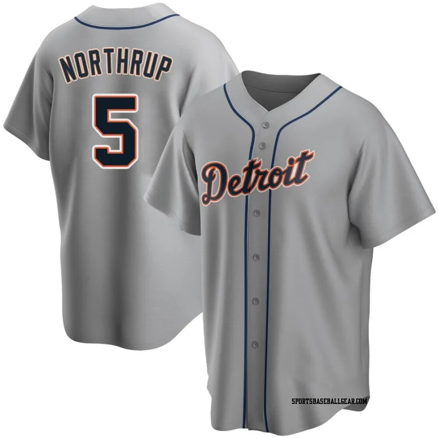 Jim Northrup Men's Detroit Tigers Gray Replica Road Jersey