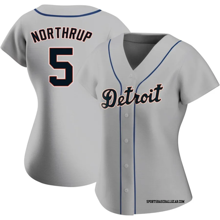 Jim Northrup Women's Detroit Tigers Gray Authentic Road Jersey