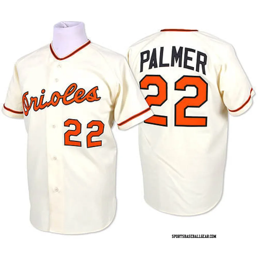 Jim Palmer Men's Baltimore Orioles Cream Authentic Throwback Jersey