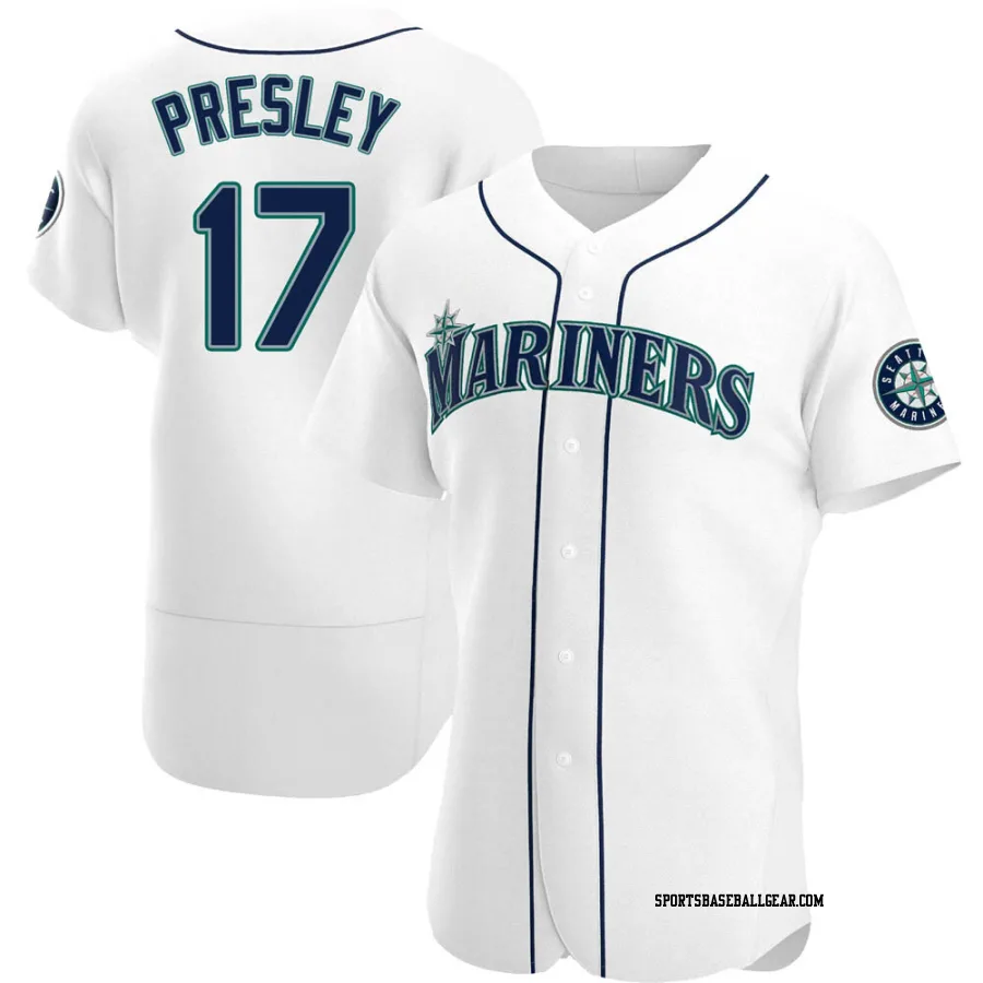 Jim Presley Men's Seattle Mariners White Authentic Home Jersey