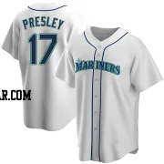 Jim Presley Men's Seattle Mariners White Replica Home Jersey