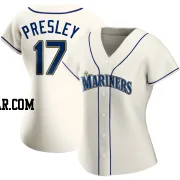 Jim Presley Women's Seattle Mariners Cream Replica Alternate Jersey