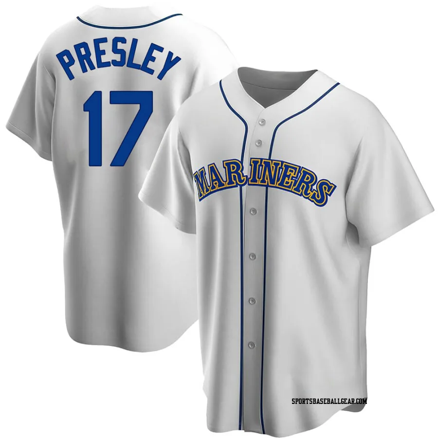 Jim Presley Youth Seattle Mariners White Replica Home Cooperstown Collection Jersey