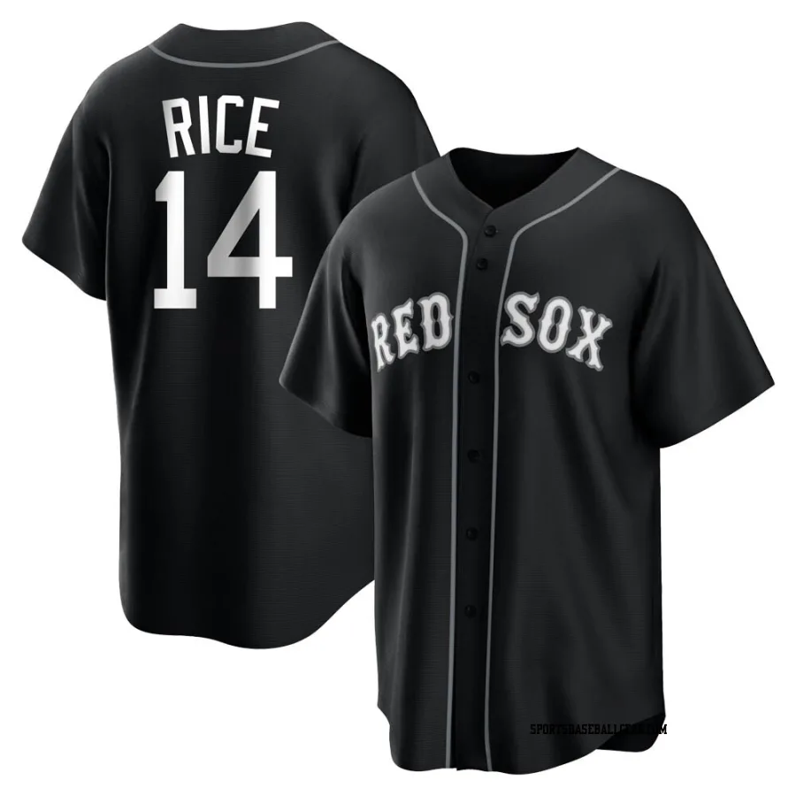 Jim Rice Men's Boston Red Sox Black/White Replica Jersey