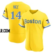 Jim Rice Men's Boston Red Sox Gold/Light Authentic Blue 2021 City Connect Jersey