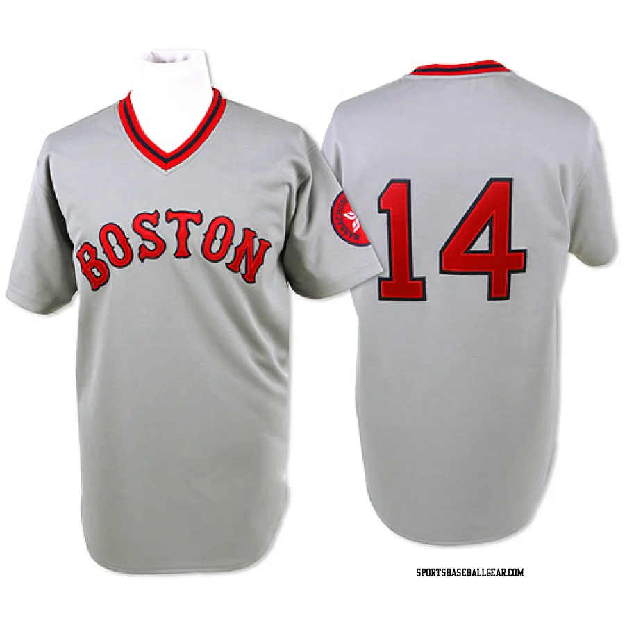 Jim Rice Men's Boston Red Sox Grey Authentic Throwback Jersey