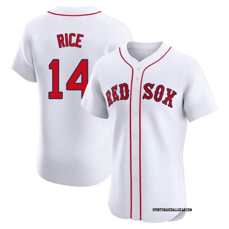 Jim Rice Men's Boston Red Sox White Elite Home Patch Jersey