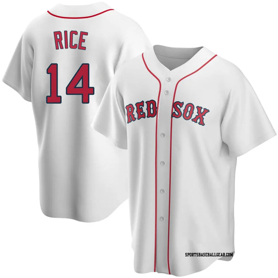 Jim Rice Men's Boston Red Sox White Replica Home Jersey