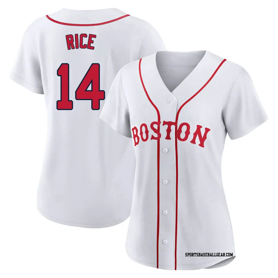 Jim Rice Women's Boston Red Sox White Authentic 2021 Patriots' Day Jersey