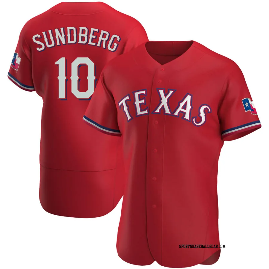 Jim Sundberg Men's Texas Rangers Red Authentic Alternate Jersey