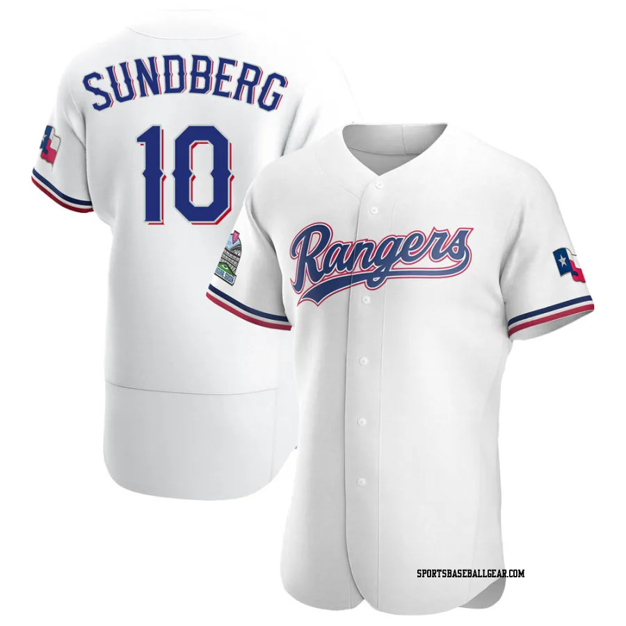 Jim Sundberg Men's Texas Rangers White Authentic Home Jersey