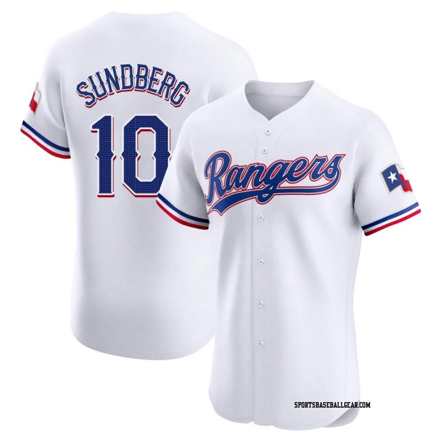 Jim Sundberg Men's Texas Rangers White Elite Home Jersey