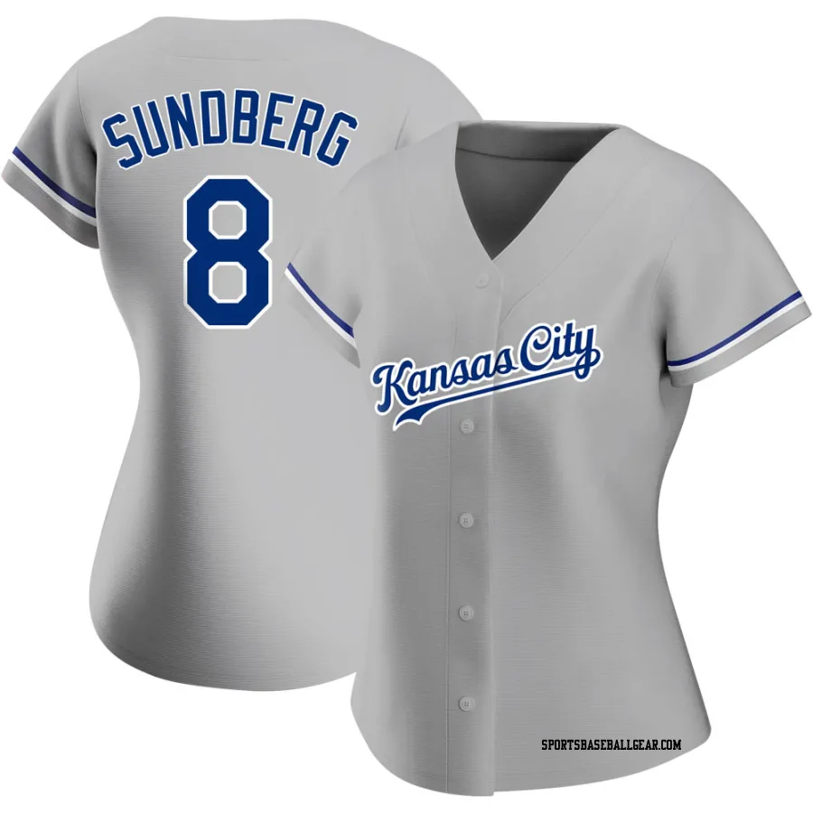 Jim Sundberg Women's Kansas City Royals Gray Replica Road Jersey