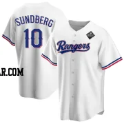 Jim Sundberg Youth Texas Rangers White Replica Home 2023 World Series Jersey