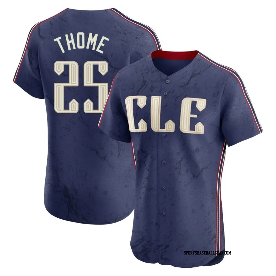 Jim Thome Men's Cleveland Guardians Navy Elite 2024 City Connect Jersey