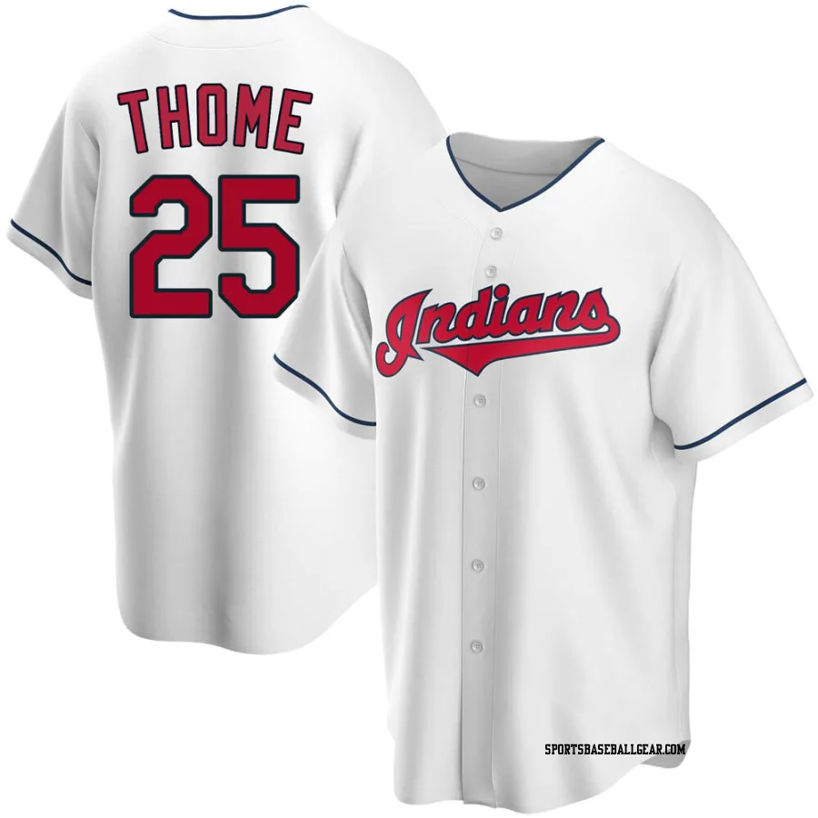 Jim Thome Men's Cleveland Guardians White Replica Home Jersey