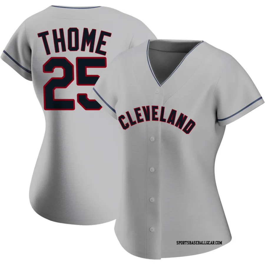 Jim Thome Women's Cleveland Guardians Gray Authentic Road Jersey