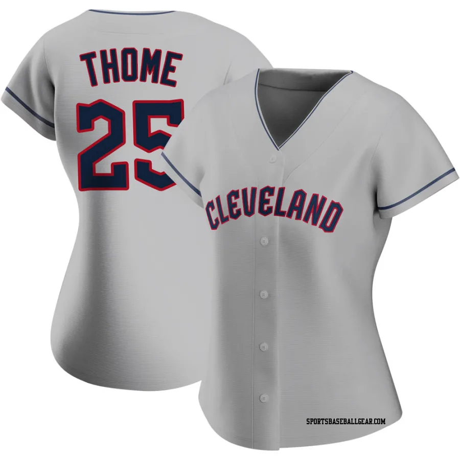 Jim Thome Women's Cleveland Guardians Gray Authentic Road Jersey