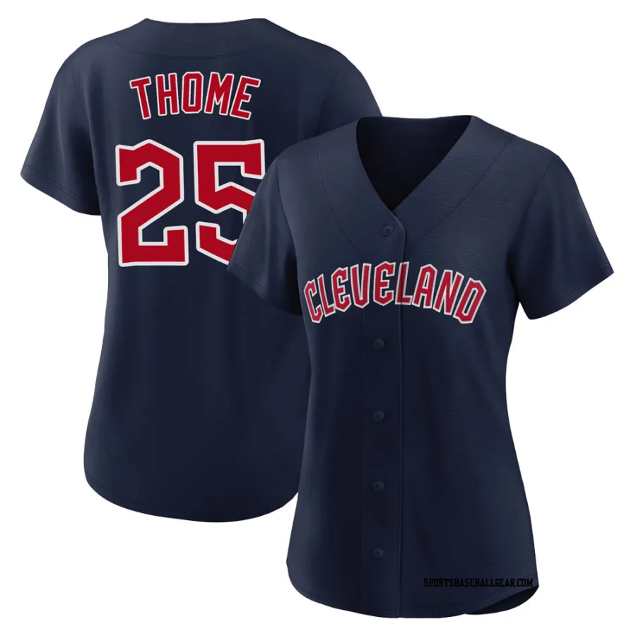 Jim Thome Women's Cleveland Guardians Navy Authentic Alternate Jersey