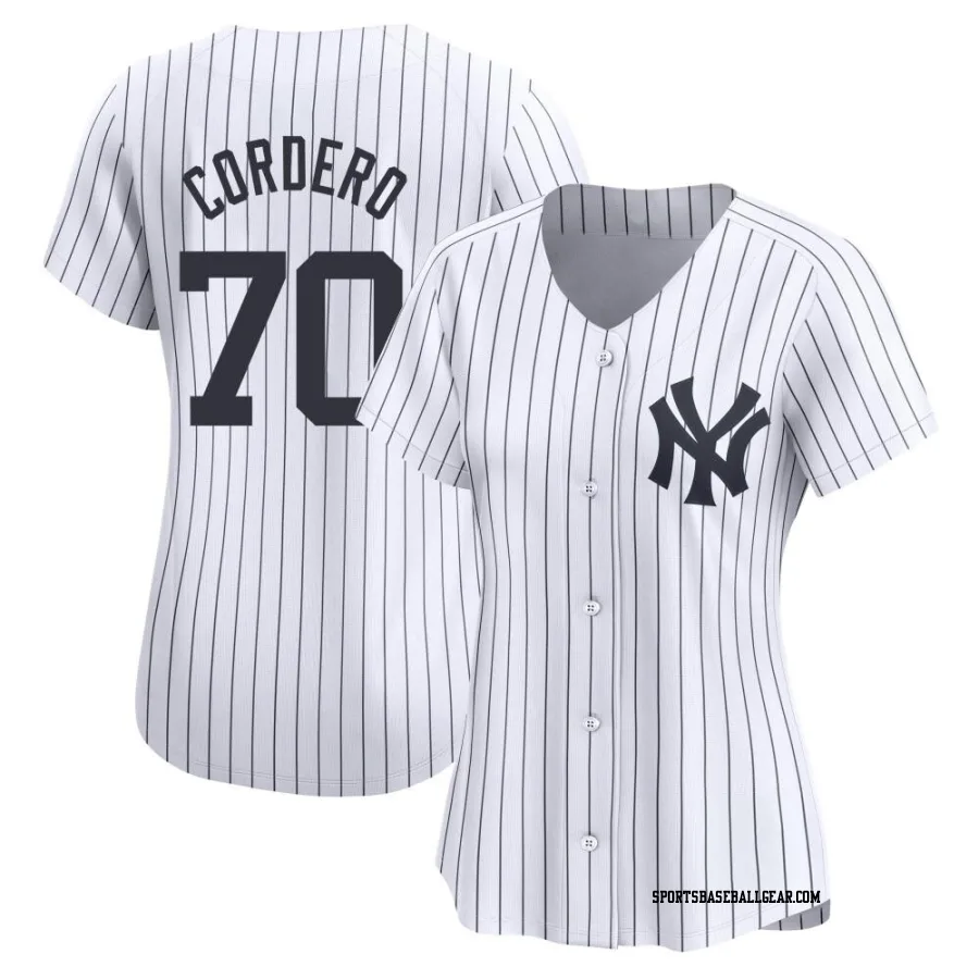 Jimmy Cordero Women's New York Yankees White Limited Yankee Home Jersey