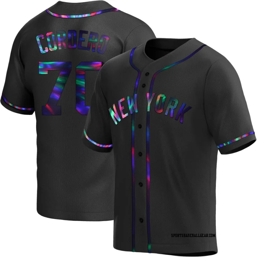 Jimmy Cordero Youth New York Yankees Black Holographic Replica Alternate Jersey