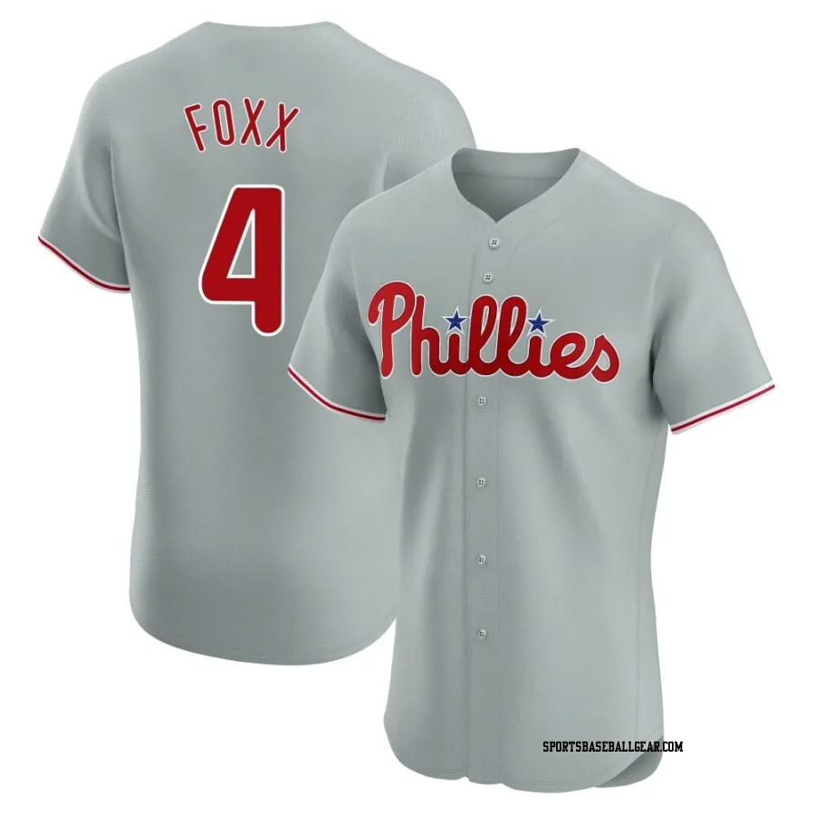 Jimmy Foxx Men's Philadelphia Phillies Gray Elite Road Jersey