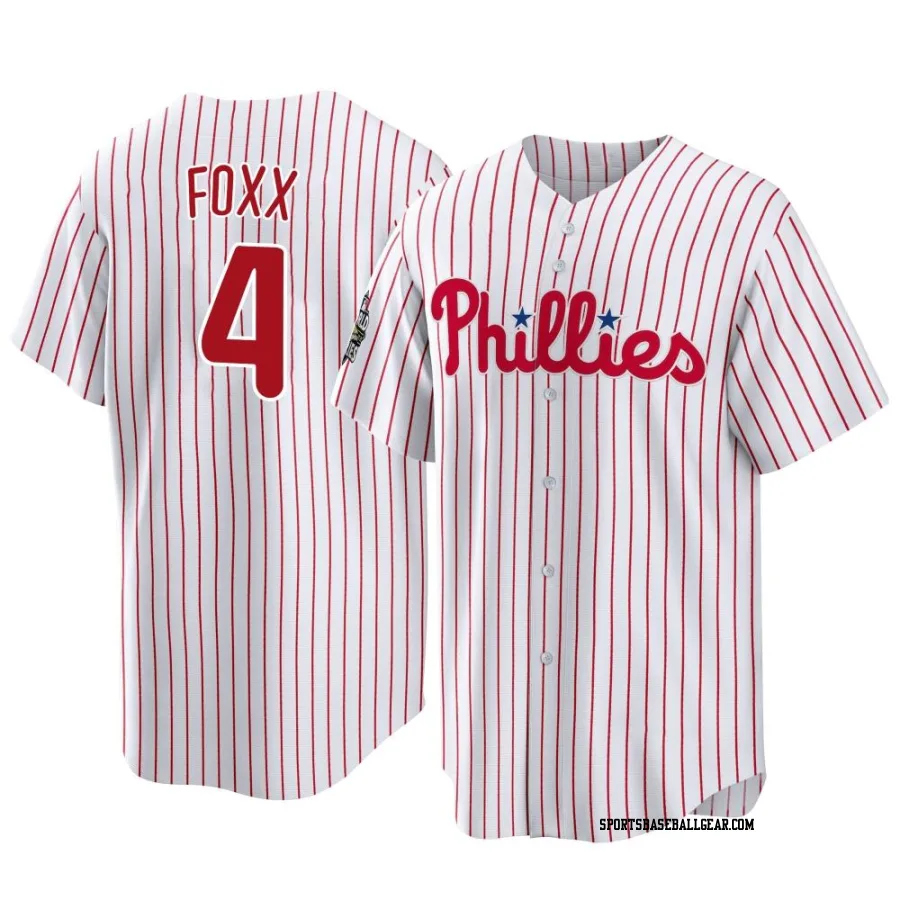 Jimmy Foxx Men's Philadelphia Phillies White Replica 2022 World Series Home Jersey