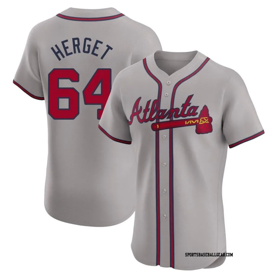 Jimmy Herget Men's Atlanta Braves Gray Elite Road Jersey