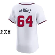 Jimmy Herget Men's Atlanta Braves White Elite Home Jersey