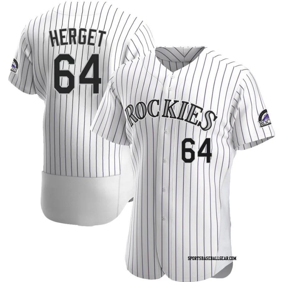 Jimmy Herget Men's Colorado Rockies White Authentic Home Jersey