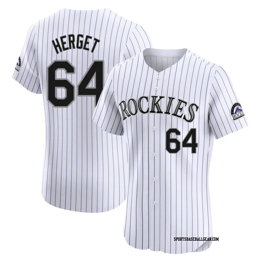 Jimmy Herget Men's Colorado Rockies White Elite Home Jersey