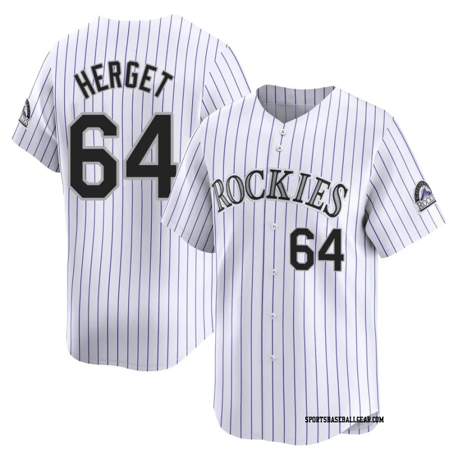 Jimmy Herget Men's Colorado Rockies White Limited Home Jersey