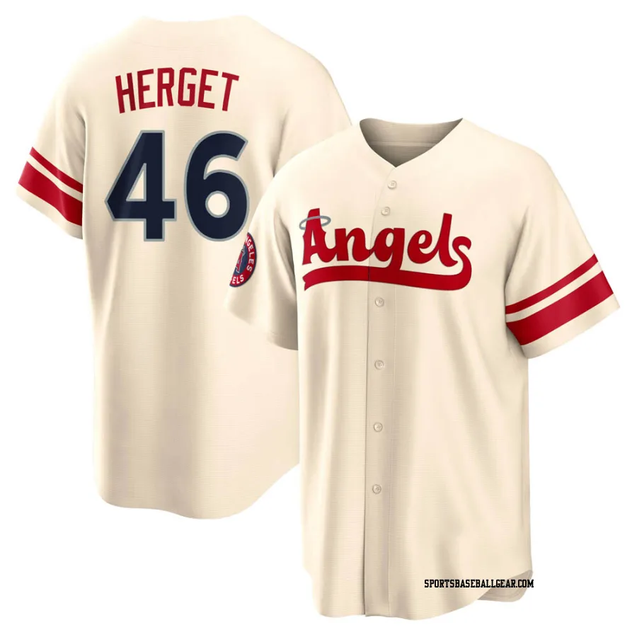 Jimmy Herget Men's Los Angeles Angels Cream Replica 2022 City Connect Jersey