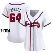 Jimmy Herget Women's Atlanta Braves White Limited Home Jersey