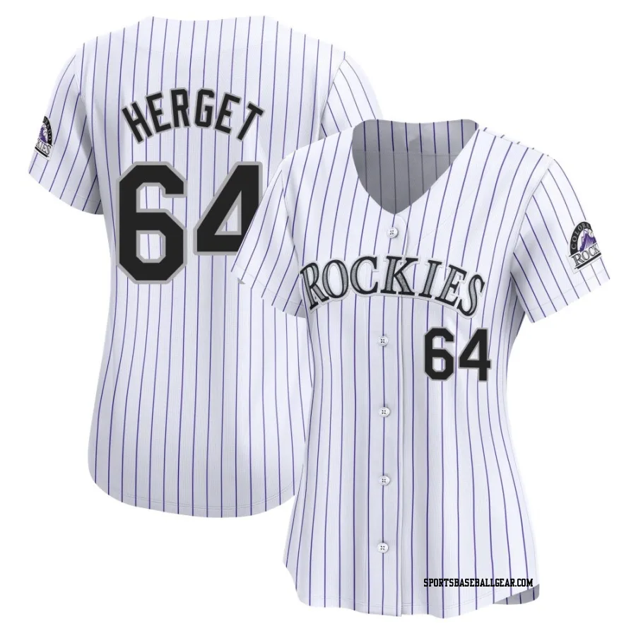 Jimmy Herget Women's Colorado Rockies White Limited Home Jersey